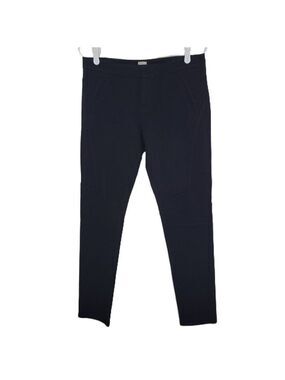Ecru Black Ponte Stretch Slim Straight Leg Ankle Pants Women’s Size 6